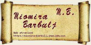 Miomira Barbulj vizit kartica